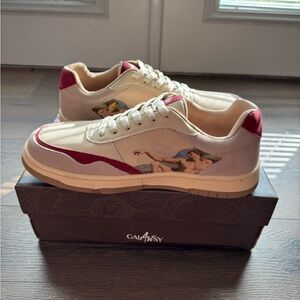 Galaxy By Harvic Men’s Beige and Burgundy Sneakers